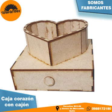 Caja corazón con cajón