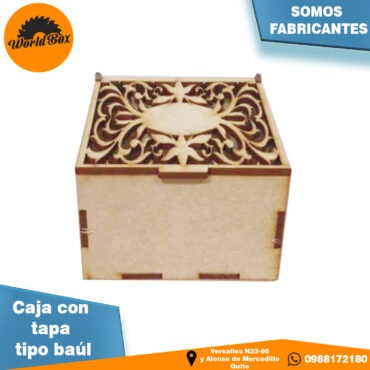 Caja con tapa tipo baúl
