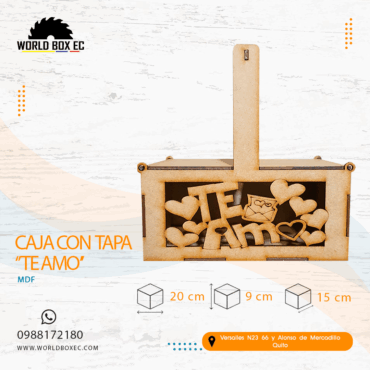 Caja con tapa "Te Amo''