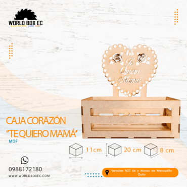 Caja corazón ''Te quiero Mamá''