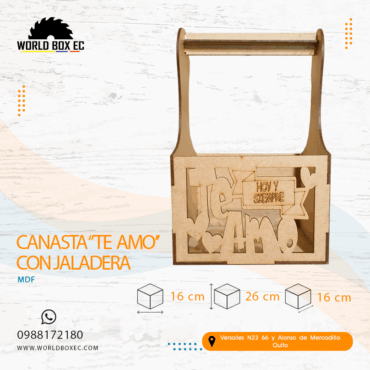 Canasta ''Te Amo" con jaladera